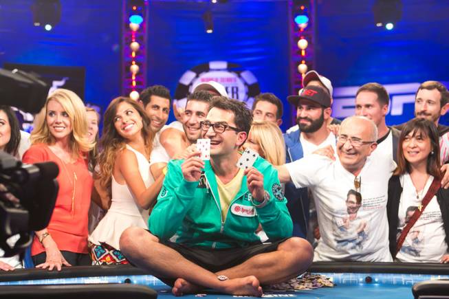 Antonio Esfandiari wins the $18 million Big One for One Drop prize at the World Series of Poker at the Rio on Tuesday, July 3, 2012.